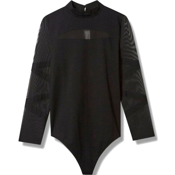 ❤️NWT VINTAGE TORRID BODYSUIT - FOXY MESH LATTICE - CUT OUT FRONT -  PLUS SIZE - Picture 7 of 9